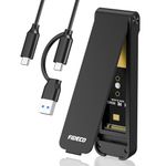 FIDECO M.2 NVMe Enclosure, USB 3.2 Gen 2 NVMe SSD Enclosure, PCIe NVMe Adapter for M & M+B Key, Sandwich Style Design, Tool-Free Installation, Support UASP and TRIM