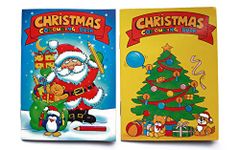 WF Graham 12 Mini Christmas Colouring Books A6 - Girl or Boys Party Bag Fillers