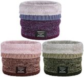 icooci 3-Pack Fleece Scarf: Thermal snood, thick knit for men/women. 3-in-1 neck tube, hat, face cover for cycling, sports.