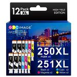 12 Pack PGI-250XL CLI-251XL for Canon Ink 250 and 251 Cartridges IP7220 Ink Cartridges use with PIXMA MX922 MG5420 MG5520 MG5522 MG6320 MG6620 IP8720 MG5520 MG5620 MG6320 MX722 (2B 2C 2M 2Y 4PGBK)