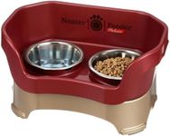 Neater Feeder Deluxe Medium Mess Proof Feeder for Medium Dogs, 3-1/2 Cup Food & 5 Cup Water Stainless Steel Dog Bowls, Elevated, No Spill, Non-Tip, Non-Slip. Made in USA