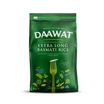 Daawat Extra Long Basmati Rice with Exceptional Length, Aromatic Flavour, Fluffy Grains, Elongates up to 24mm when Cooked, Non-Sticky and Ideal for all types of Dishes - 5Kg