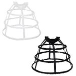 SSDH 3 Hoops Pannier Petticoat Hollow Out Birdcage Skirt Wedding Bridal Ruffles Wide Waistband Crinoline Slip Underskirt Bustle (Black)