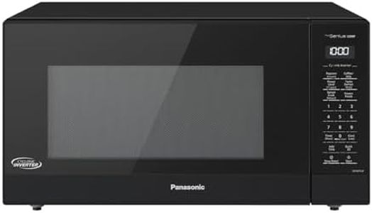 Panasonic NN-SN75LB cu.ft Cyclonic Inverter Countertop Microwave Oven 1250Watt Power with Genius Sensor Cooking, 1.6 cft, Black