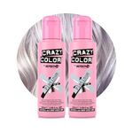 Crazy Color Metallic Platinum Semi-Permanent Duo Hair Dye. Highly Pigmented Purple Toner Conditioning & Oil Nourishing Vegan Formula | No Bleach or Ammonia | 200ml