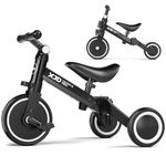XJD 3 in 1 Toddler Balance Bike Trike for 1 2 Year Old 3 Wheel Kids Trike Tricycles Boys Girls (5 IN 1, Black)
