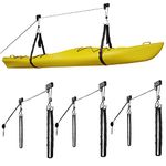 RAD Sportz Kayak Storage Hoists – Set of 4 Overhead Pulley Hoist Systems with 125lb Capacity for Canoes, Bikes, Ladders, and More