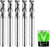 SHARPRO 3/16 End Mills 3/16 Inch Shank, 2 Flute Carbide Square Endmill with AlCrN Coated, Upcut Spiral CNC Router Bits for Alloy Steel, Metal and Stainless Steel（5PCS）