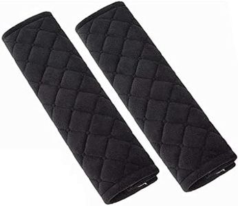 Car Seat Belt Pad Cover, Car Seat Belt Strap Pad, 2 Pack Travel Cushion Seat Belt Covers (Black)
