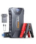 YaberAuto Jump Starter Power Pack 5000A, Portable 12V Car Battery Booster for 9.0L Gas or 8.5L Diesel Engine, Car Jump Starter Power Bank with Smart Jump Leads, 4 Modes Light, USB C Input