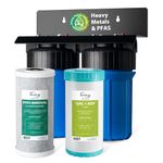 iSpring PFAS & Heavy Metals Whole House Water Filter System, SGS-Tested to Reduce 99% PFAS, 2-Stage Filtration Removes Lead, Heavy Metals, Chlorine, Sediment & Odor, 1” Inlet/Outlet Model: WGB21B-PFKS