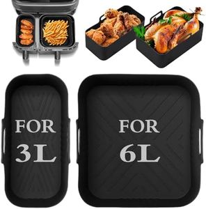 Fiohiros Reusable Silicone Air Fryer Liners for Philips,Silicone Air Fryer Liners Dishwasher Safe, BPA-Free High Heat Resistant (230°C) with Handles Philips Air Fryer Accessories