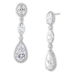 Nadri Teardrop Earrings For Women - Oval Dangle Earrings for Women, Hypoallergenic Earrings For Women, Exquisite Cubic Zirconia Womens Jewelry, Metal, Cubic Zirconia