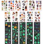 KUUQA 380 Pcs Halloween Temporary Tattoo Sticker Glow Tattoo 40 Sheets Assorted Styles Removable Sticker Tattoo for Halloween Party Decoration