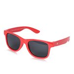 ROZIOR Kid's Wayfarer Polarized Sunglasses Smoke Frame Smoke Lens ( Small ) Red - Pack Of 1