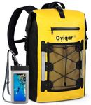 Oyiqar Waterproof Backpack 25L / 35L / 55L Sizes Dry Bag Roll Top Closure Sack with Front-Zippered Pocket, Mesh Compartment, Cushioned Back Panel & Phone Case for Outdoors Hiking, Kayaking, Camping