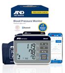 A&D Medical Precision Check BP Monitor, Home Use with Bluetooth UA-810CNBLE Wide-Range Cuff (8.6-16.5"), 2 Users, Backlit LCD, Illuminated Buttons, iOS & Android Compatible, AC Adapter & Carrying Bag