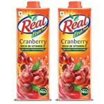 DABUR Real Cranberry Fruit Juice-1L (Pack Of 2)|Rich In Vitamin C|No Added Preservatives|Goodness Of Best Cranberries|Daily Dose Of Fruit Nutrition|Tasty,Refreshing&Energizing Fruit Drink