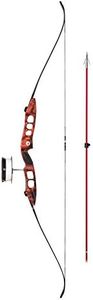 Cajun Bowfishing Fish Stick Bowfishing Bow Package with Drum Reel, Roller Rest, and Piranha Point Arrow, Right Hand, Red