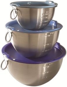 Tovolo Stainless Steel, Set of 3 Mixing Tight-Seal Dishwasher-Safe Metal Bowls with BPA-Free Lids for Food Storage, Stainless Steel