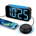Alarm Clocks for Heavy Sleepers, Vibrating Alarm Clock with Bed Shaker, Night Light, Large Display, Dimmable Loud Clock for Adults Hearing Impaired Deaf Seniors Teens