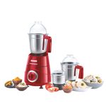 USHA Thunderbolt 800-Watt Copper Motor Mixer Grinder with 3 Jars and 5 Years Motor Warranty(Red)