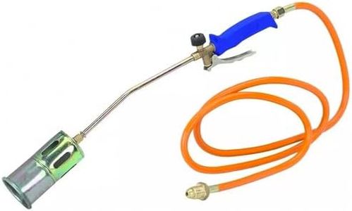ELMA Chalumeau Monogaz I Brûleur Thermique de Mauvaises Herbes avec buse Ø 60 mm et tuyau 3 m I Poignée Ergonomique Compatible gaz Butane et Propane