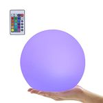 LED Orb Lamp,with Folding Handle Sphere Lights,8 Inch RGB Orb Seamless Matte Sphere Lamp, USB Charging RGB Ball Light,with Remote 16 Colors Light Orbs Balls.