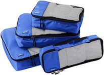 Amazon Basics 4 Piece Packing Travel Organizer Cubes Set - Blue