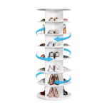 Rotating Shoe Rack Tower, 7 Tier Revolving Shoe Rack, 360° Shoe Rack for Closet Spinning Shoe Tower Organizer, Vertical Shoe Tower, Easy to Assemble Closet Organizers and Storage for Handbag,Shoe