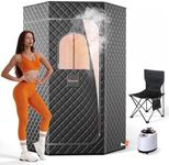 Binecer Sauna Box, Portable Steam Sauna, Portable Sauna for Home, Sauna Tent with 3L 1200w Steamer, 15 Levels for Personal Sauna-Grey