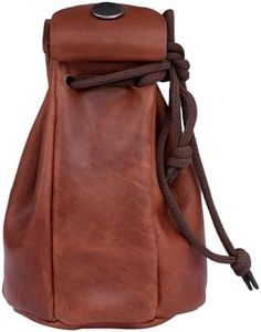 STILORD 'Niklas' Vintage Bourse en Cuir avec Liens Etui Retro Portefeuille Porte-Monnaie Porte Clé Coin Purse Cuir Véritable, Couleur:Cognac Marron