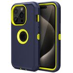 Jiunai for iPhone 15 Pro Max Case, Heavy Duty Drop Protection Screenless Dual Layer Shockproof Rugged Bumper Dust Proof Phone Case Compatible with iPhone 15 Pro Max 6.7'' 2023 Released - Blue