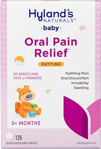 Hyland's Naturals Baby Oral Pain Relief Tablets with Chamomilla, Soothing Natural Relief of Oral Discomfort, Irritability, and Swelling, 125 Count