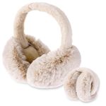 Lusofie Women's Earmuffs Faux Fur Warm Earmuffs Winter Cute Plush Ear Warmer Ear Covers Ear Muffs for Winter(Beige)