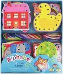 Buddy & Barney Alphabet Lacing Cards - Threading Toys for Children | Set of 26 Lacing Card with 26 Strings, Gifts for Kids, Lacing Picture Cards Learning Activity Set for Kids