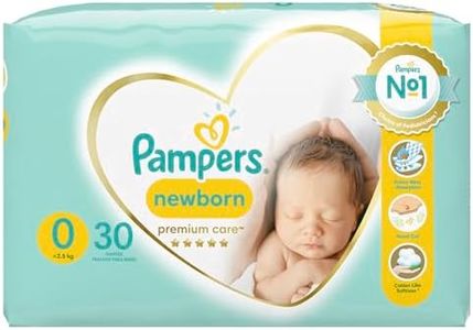 Pampers Premium Care, Taille 0, 30 couches, 3 kg, meilleur confort et protection des peaux sensibles de Pampers