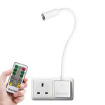 ENUOTEK Remote Control LED Wall Spot Reading Light, Flexible Dimmable LED Bedside Lamp with Touch Switch and Power Plug, 3W 280 Lumen Neutral White Lighting 4000K, 1 Lamp and 1 Remote Control