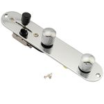 Musiclily 32mm Loaded Control Plate Pre-Wired 3-Way Control Plate with Wiring Harness for Fender Tele Telecaster Electric Guitar,Chrome