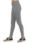 Mehrang Gym wear Mesh Legging Workout Pants with Side Pockets/Stretchable Tights/Highwaist Sports Fitness Yoga Track Pants for Women & Girls (4XL, Light Grey)