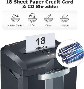 Bonsaii 18-Sheet Paper Shredder – Heavy Duty Cross-Cut for Office