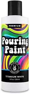 White Acrylic Pouring Paint, Titanium White, 8oz (236ml) Bottle, for Pour Art and Flow Painting