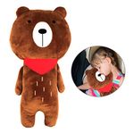 LNQ LUNIQI Seat Belt Pillow for Kids，Teddy The Bear Seat Belt Cover Vehicle Protect Shoulder Pads Seat Strap Pillows Kids Seat Belt Cushion for Kids of All Ages All Cars Seat Belts