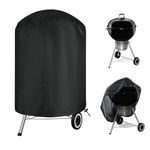 Joymo 30" Dia Round Grill Cover for Weber Kettle Charcoal Grill, Waterproof Charcoal Grill Cover, 420D Outdoor BBQ Smoker Accessory Covers (30" D x 38" H)