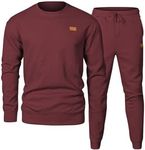 JMIERR Mens Knit Jacquard Outfits Track Suits 2 Piece Set Long Sleeve Pullover Sweatshirt & Running Joggers Sweatpants, Fall Tracksuit Sweatsuits Matching Lounge Sets, 2XL, Burgundy