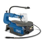 Scheppach Deco-Flex Scroll Saw | 125W Motor | 50mm Cutting Height | 0–45° Tilting Table | Variable Speed 550–1600 SPM | Flexible Shaft for Rework | for Wood, Plastic & Metal