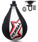 VSL Leather Speed ball Boxing Punching Speed Bag with Pro Ball Bearing Swivel MMA Muay Thai Training Dodge Striking Speedball Kit with Hanging Swivel