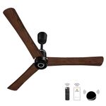 atomberg Renesa Elite Smart 1200mm Voice Enabled BLDC Ceiling Fan with Remote Control | 5 star | High Air Delivery with Moonbeam LED Light | Designer Fan | 3 Year Warranty| Dark Walnut