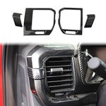 Korlot Carbon Fiber Air Vent Cover AC Outlet Trim kit Interior for Ford F150 2021+