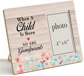 Dumyum New Grandparents Gifts, First Time Grandparents Gifts, Grandparents Wood Photo Frame, Pregnancy Announcement for Grandparents Picture Frame (Photo 4x6 Inches)